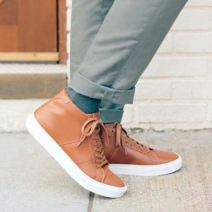 GREATS THE ROYALE HIGH MENS SIZE 11.5 TAN LEATHER SNEAKER